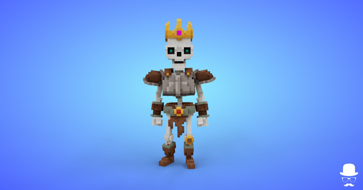 Voxel Skeleton Warrior 3 - 3D Fantasy Lowpoly Character | Characters ...