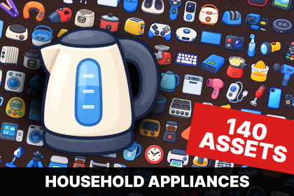 Household Appliances Smart Home Electronics Kitchen Icons Pack
