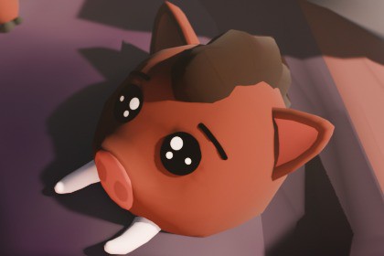 Cute low poly Boar