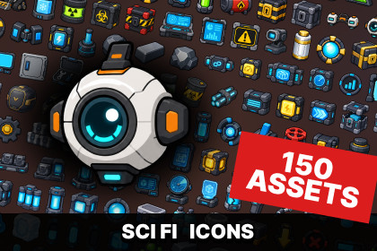 Sci Fi Tech Resources UI Icons Pack for Strategy Survival and Space Games