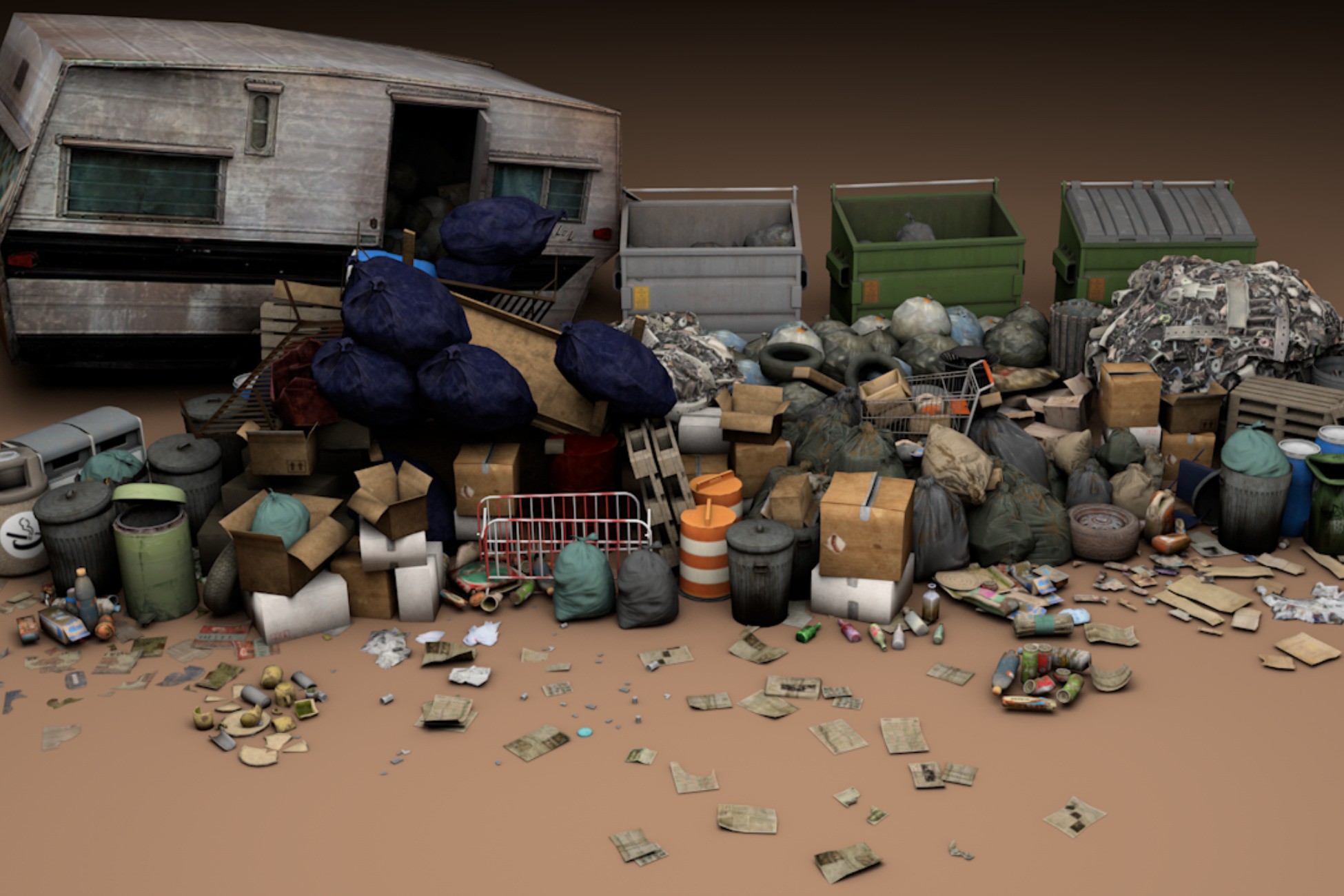 ULTIMATE TRASH & DEBRIS (UPDATED+) | 3D 小道具 | Unity Asset Store