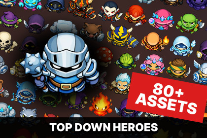 Top Down Fantasy RPG Heroes and Monsters Icons Pack for Strategy Games