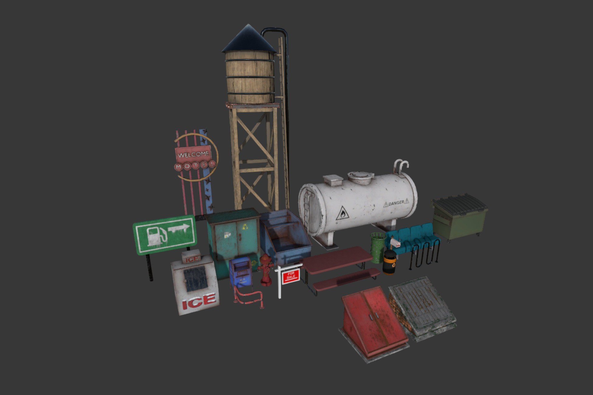 Tall Props Unity 3D City Props | 3D Props | Unity Asset Store