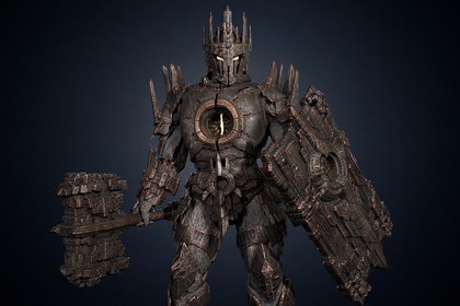 Armored Stone Golem - Dark Fantasy Boss
