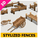 Wooden Fences: Medieval Stylized Modular Pack