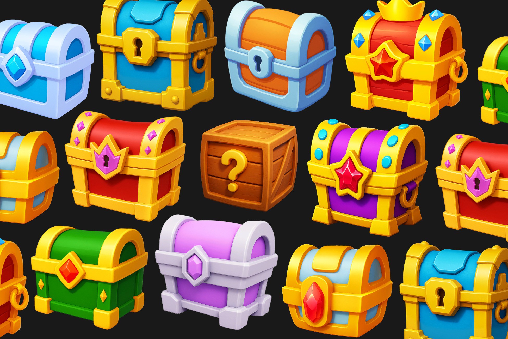 Stylized 2D Chests Pack – Animated Collection (10 Variants)