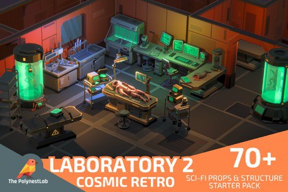 Low Poly Sci-Fi Laboratory 2 / Cosmic Retro