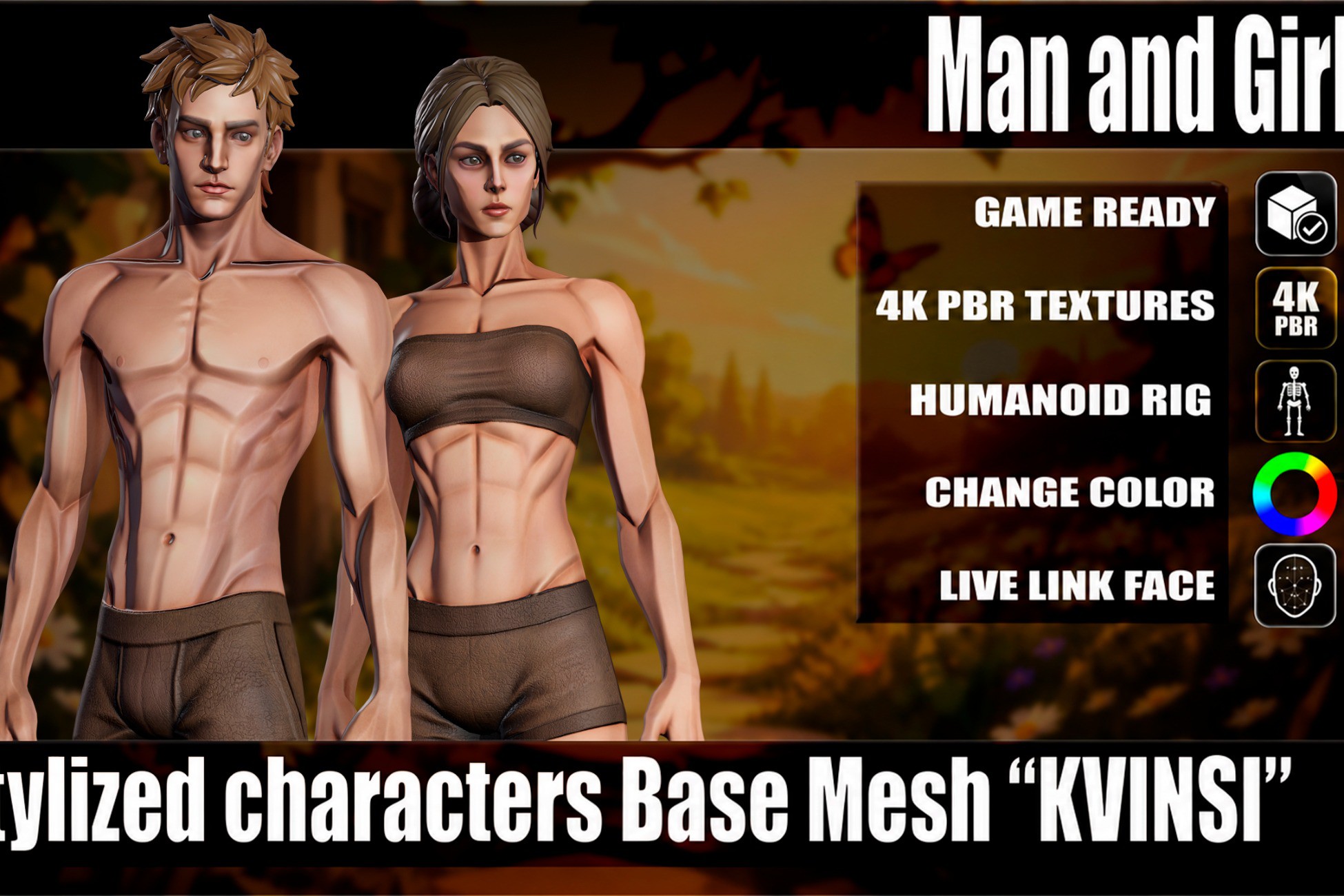 Stylized Man and Girl