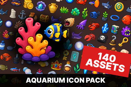 Aquarium Fish Ocean Underwater Icons Pack Idle Simulation and Adventure Games