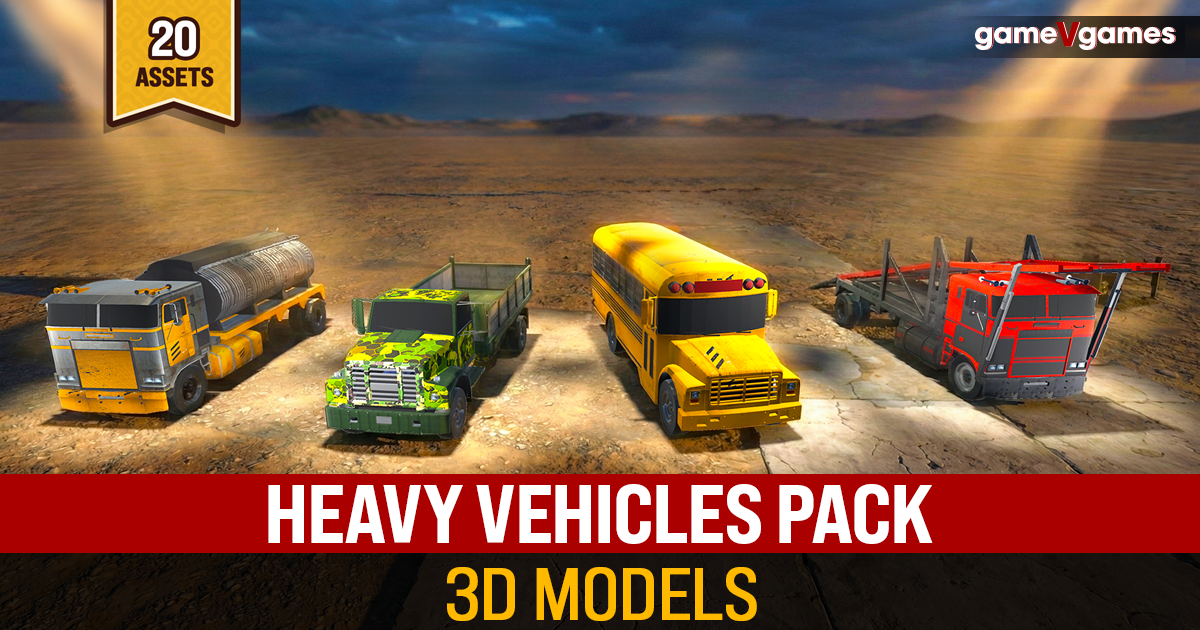Unity Asset Vehicles Heavy Vehicles Pack | 3D Vehicles | Unity Asset Store