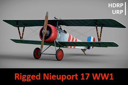 Fighter Nieuport 17 Rigged