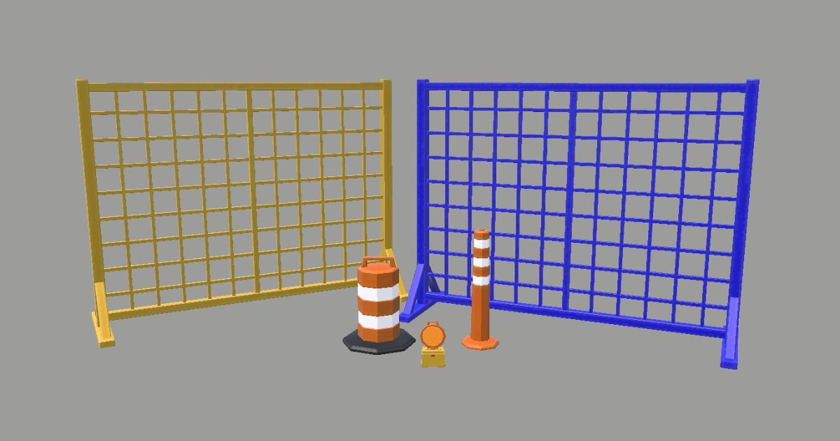 Unity Safety Line Object MAR-Low_Poly_Road_Safety_Props_Pack | 3D Props | Unity Asset Store