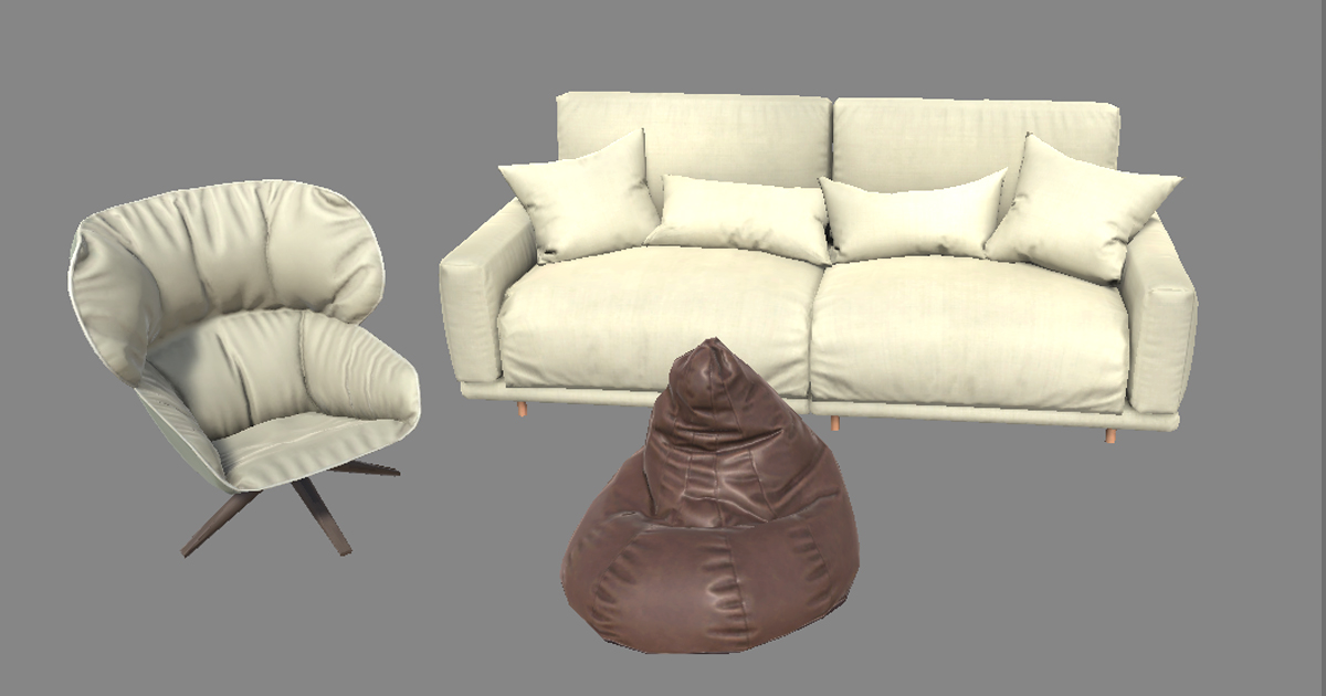 Unity Rendering Sofa HQ Modern Sofa Set | 3D Furniture | Unity Asset Store