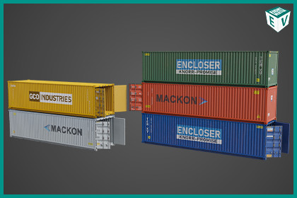 5 Cargo Container Single Mat URP HDRP Textures