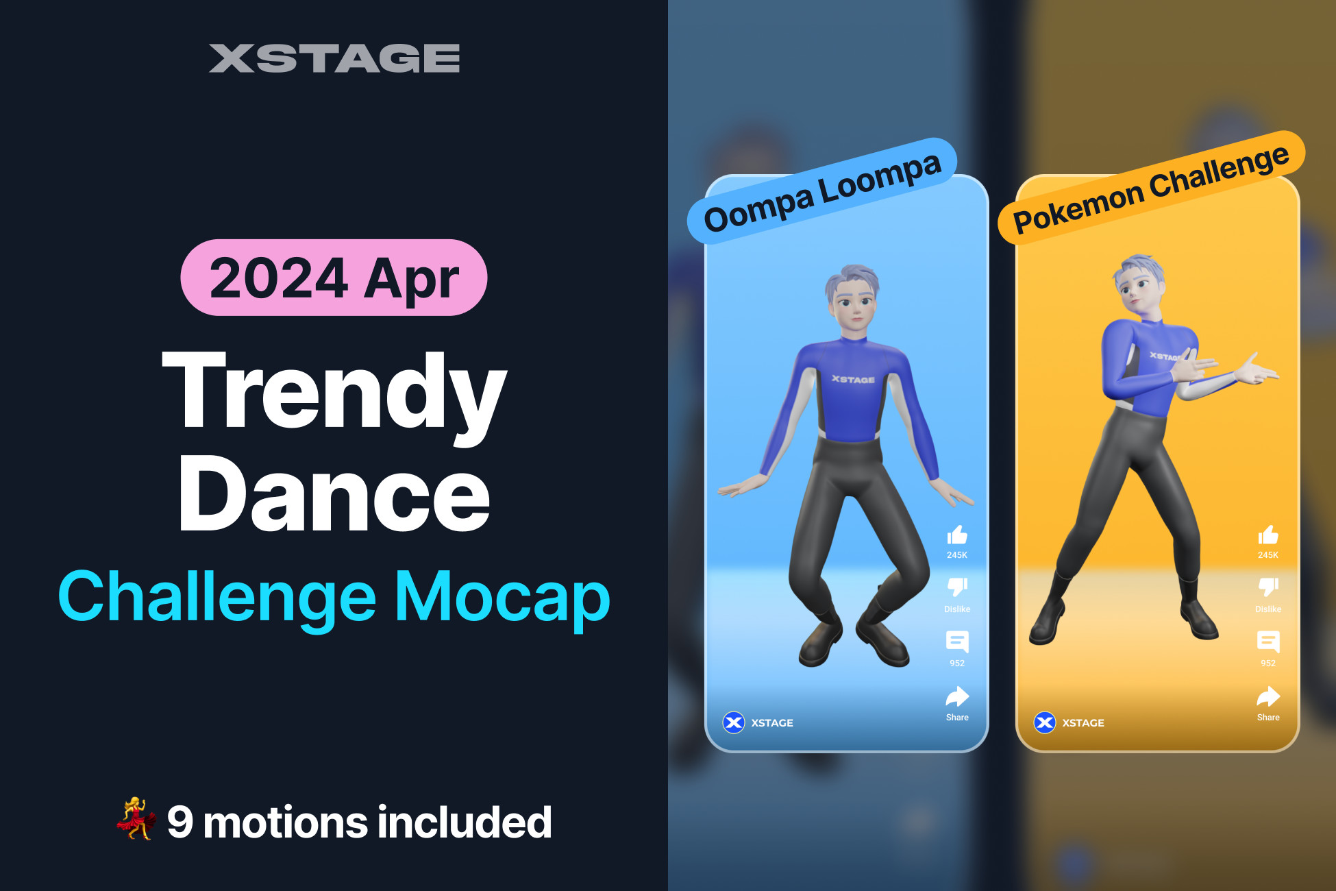 Trendy Dance Challenge Mocap Pack [2024 April] | 3D 动画 | Unity Asset Store