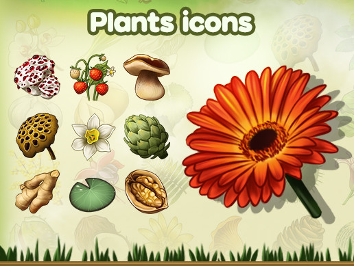 Plants icons | 2D Icons | Unity Asset Store