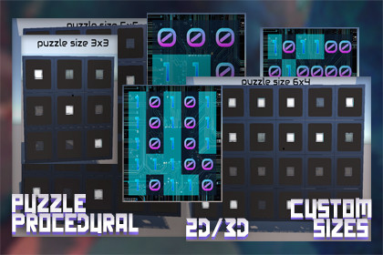 Procedural Puzzle 2D/3D Generation with Custom Matrix Sizes