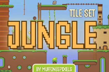 Jungle Platform Tile Set by muffinespixels