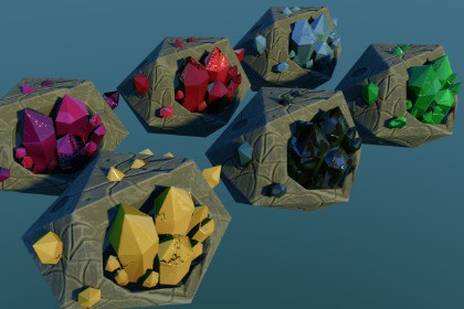 Stylized Gem Pack | Game Ready Low Poly