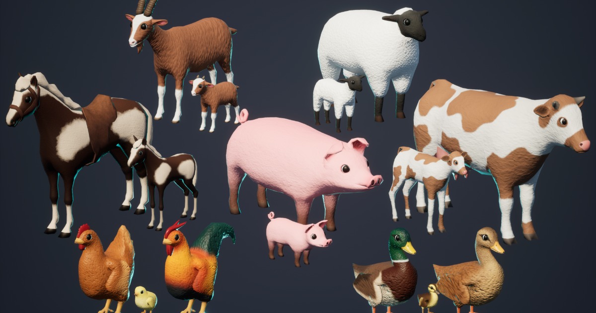 SI - Animated Farm Animals Pack | 3D 動物 | Unity Asset Store