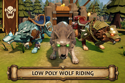 Low Poly Wolf Riding