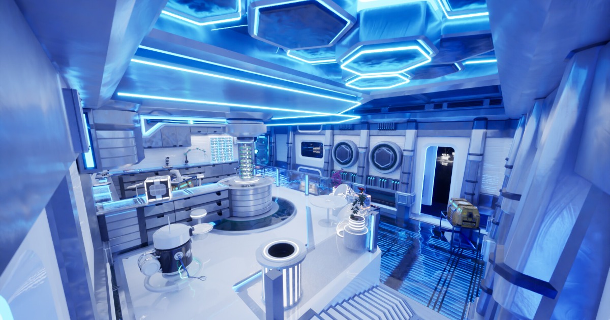 Futuristic Laboratory Environment - Modular Sci-Fi Interior Level | 3D ...