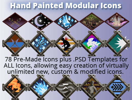 Custom Unity Icon Hand Drawn Modular Icon Set | 2D Icons | Unity Asset Store