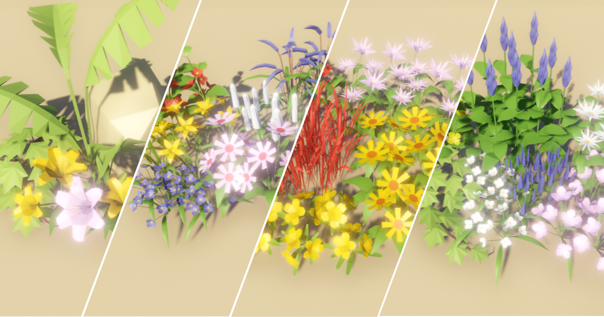 Low Poly Trees Pack - Flowers | 3D Flowers | Unity Asset Store