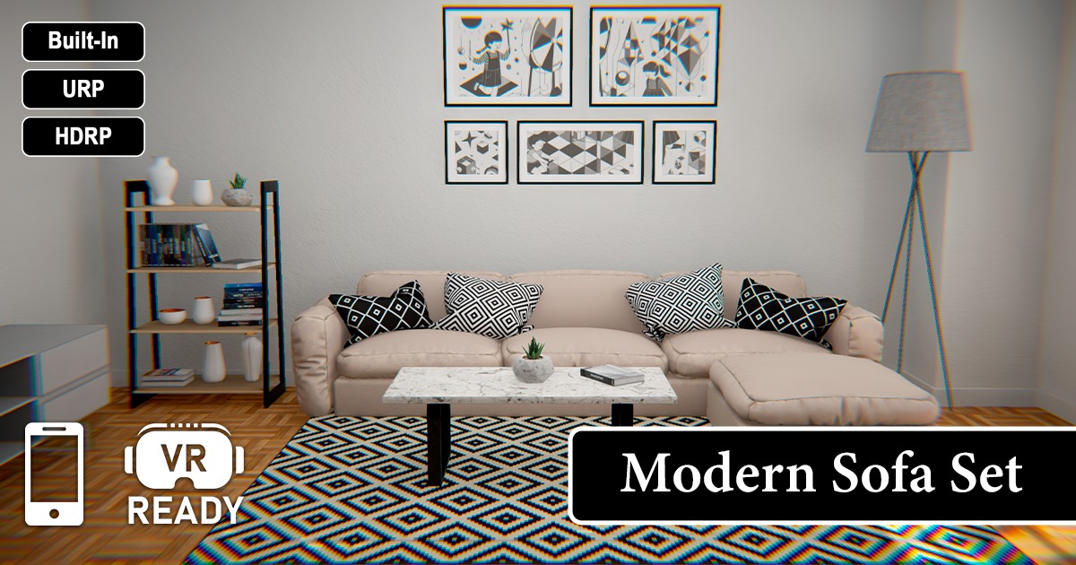 Unity Rendering Sofa Modern Sofa Set | 3D Furniture | Unity Asset Store
