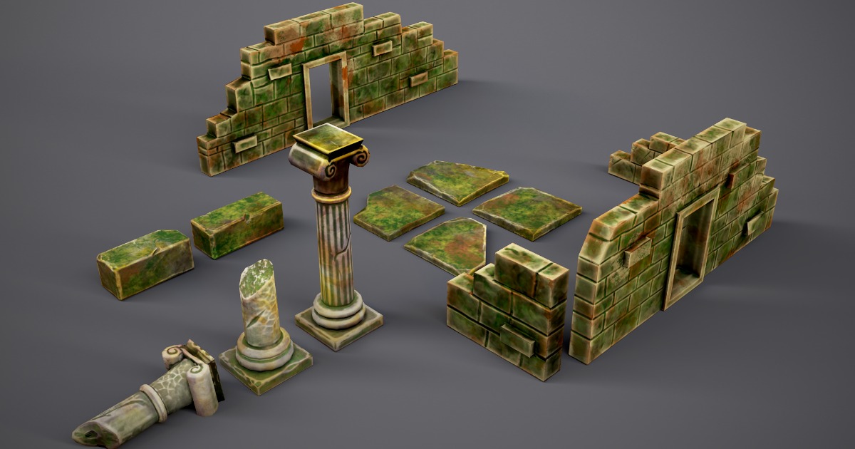 Columns ancient ruins | 3D Historic | Unity Asset Store