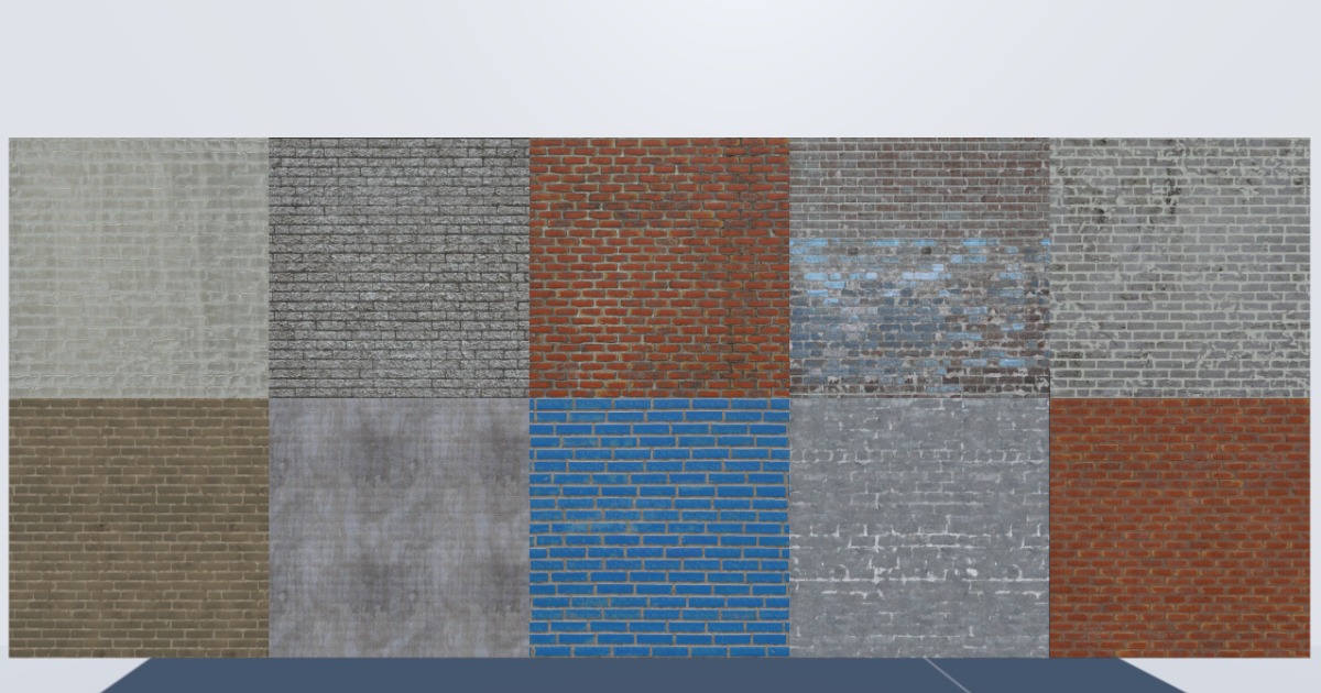 Brick Roster Texture Brick textures 5 Pbr | 2D Brick | Unity Asset Store