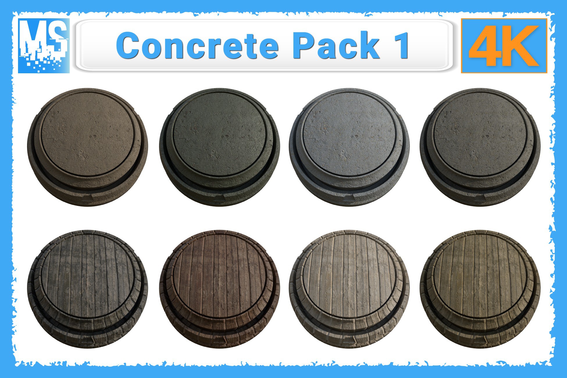 4K Concrete PACK 1 | 2D Concrete | Unity Asset Store