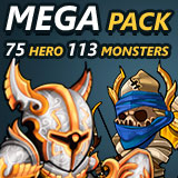 Animated 2D Mega:Mix1+Mix2(heroes,monsters,bosses)