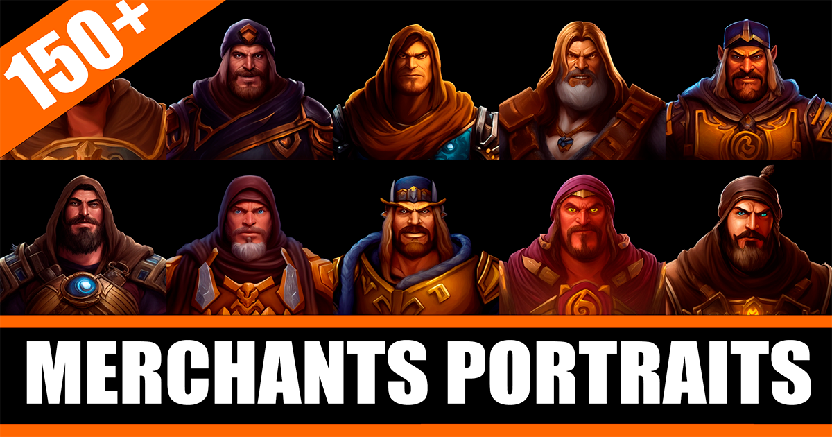 Merchants RPG Character Portraits Icon Pack | 2D Icons | Unity Asset Store