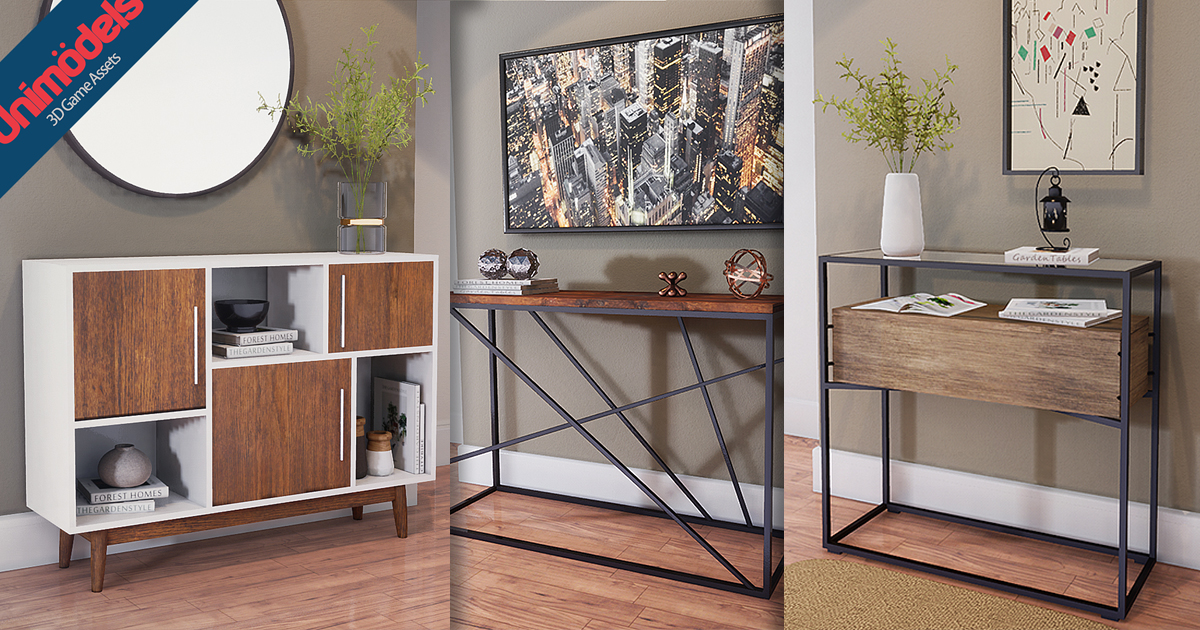 Desks and Decoration Vol. 1 | 3D Interior | Unity Asset Store