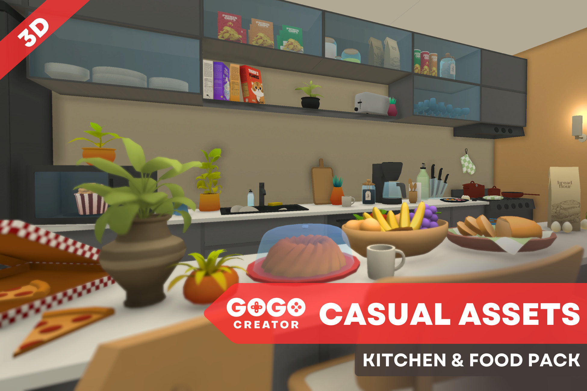 Kitchen Unity Box Casual Kitchen & Food Pack | 3D Food | Unity Asset Store