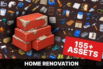 Home Renovation Construction Repair Tools Building Materials Icons Pack