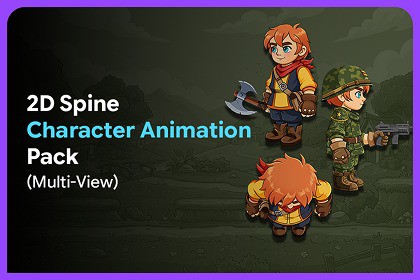 2D Spine Character Animation Pack (Multi-View)