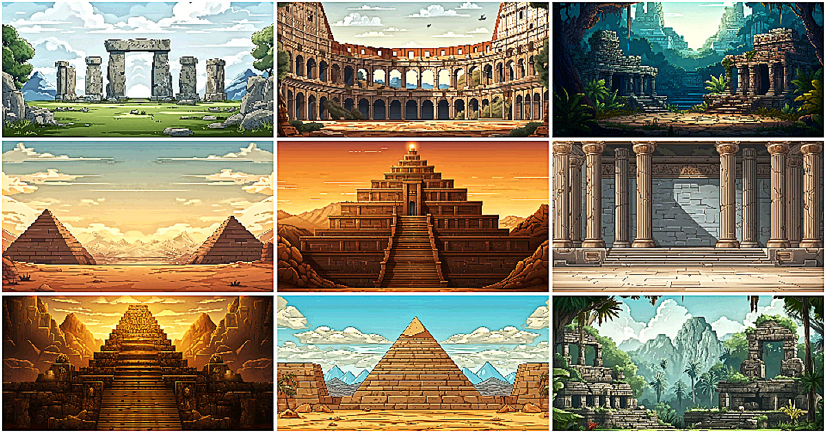 Ancient Textures Unity BACKGROUND - Pixel Ancient 1 | 2D 環境 | Unity Asset Store