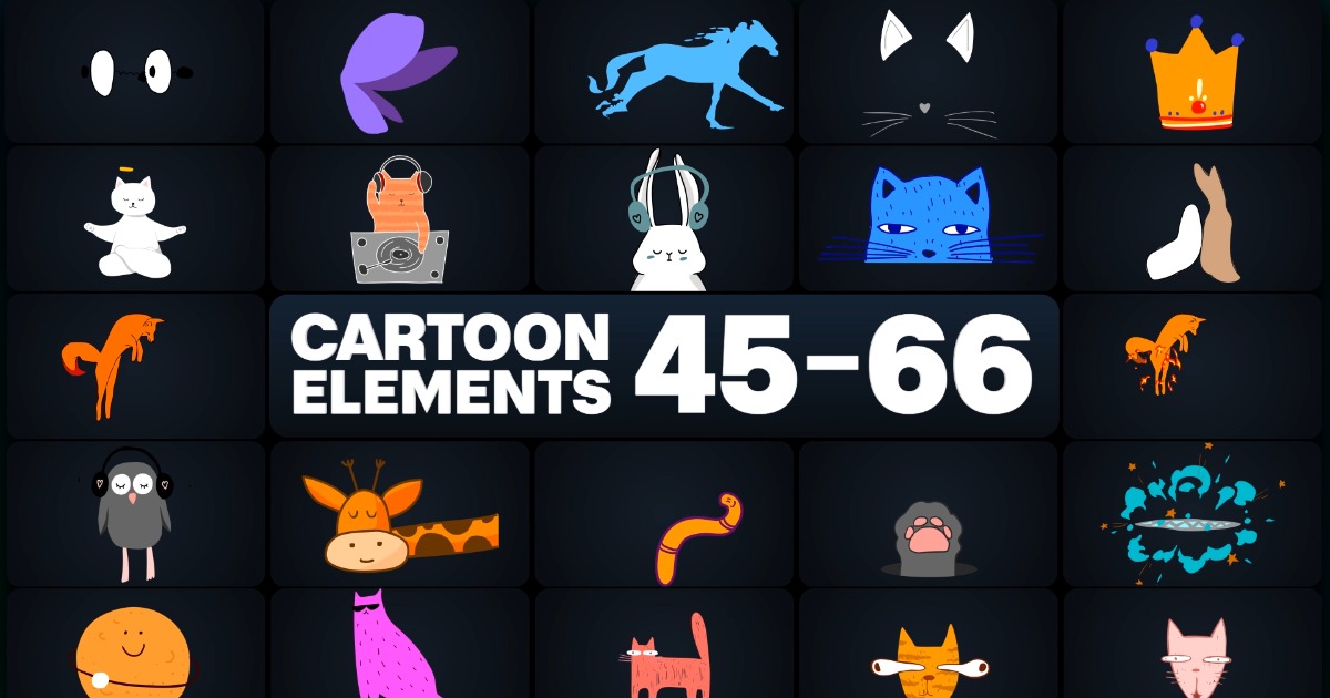 Unity Cartoon Work Cartoon Elements 45-66 | 2D Textures & Materials | Unity Asset Store