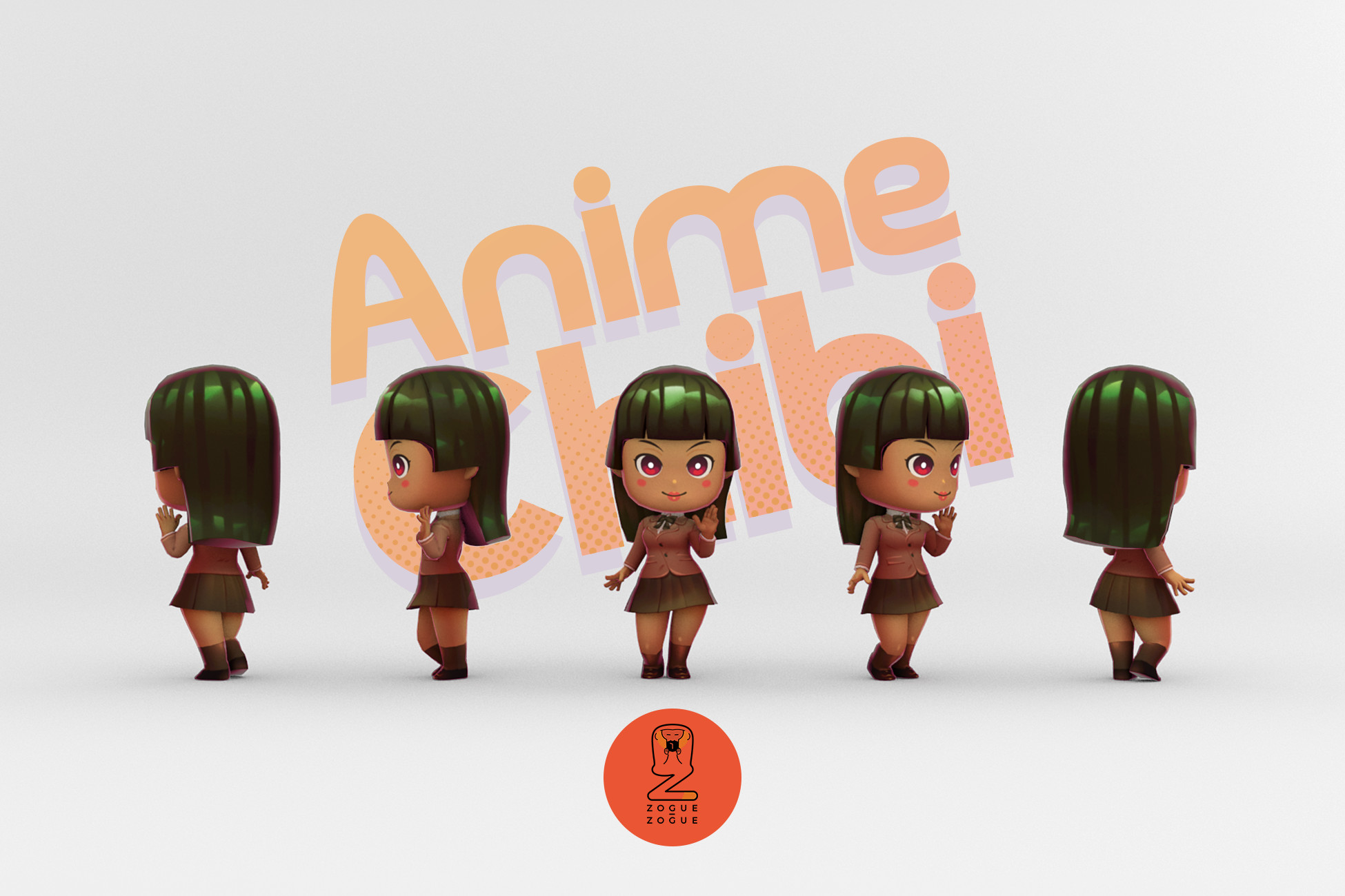 Unity Chan Chibi Anime Chibi: School Pack - Long Hair Girl | Characters | Unity Asset Store
