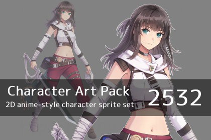 Anime Character Art Pack: 2532 - Image: Woman, warrior, adventurer, near future