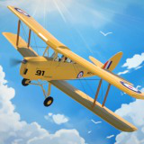 Tiger Moth - Low-poly Biplane with Pilot