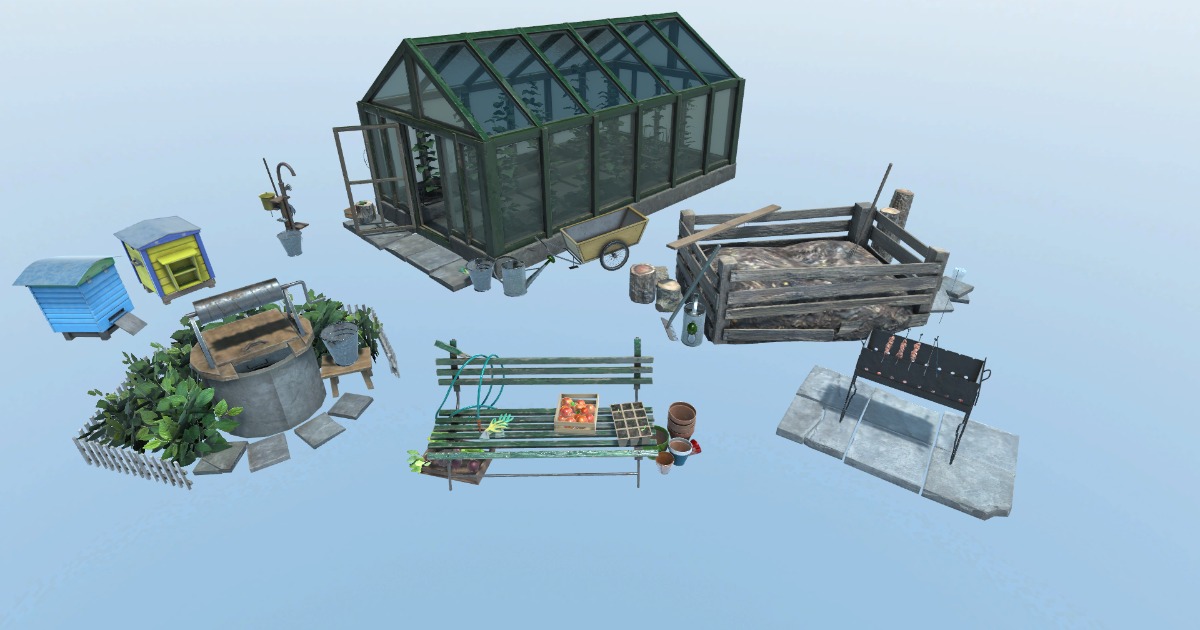 Greenhouse - Gardening Tools | 3D Exterior | Unity Asset Store