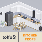 3D Mid Poly Kitchen Props