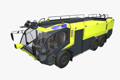 Airport Fire Truck 6x6 Yellow (383)
