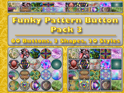 Funky Pattern Button Pack 3 | 2D Icons | Unity Asset Store