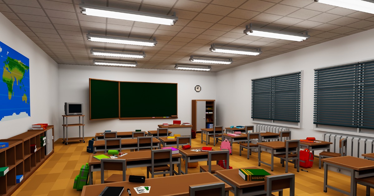 Unity Classroom Design Voxel - Classroom | 3D Props | Unity Asset Store