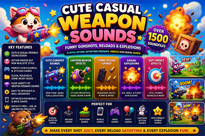 Cute Casual Weapon Sounds – Funny Gunshots, Reloads & Explosions