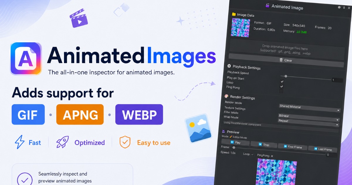 GIF, APNG & WebP Player for Unity - Animated Images | Utilities Tools ...
